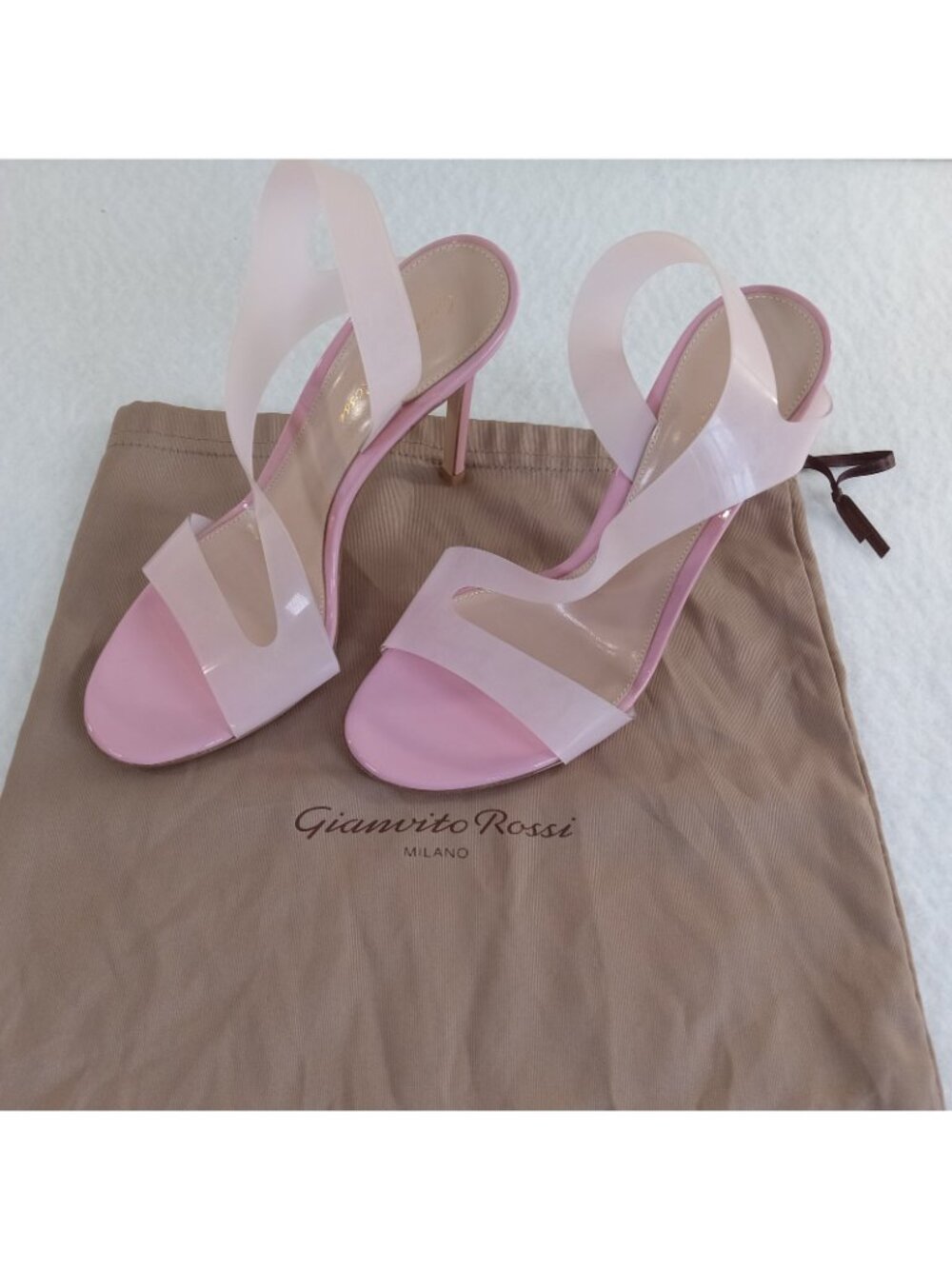 Gianvito Rossi Metropolis 105 PVC Sandals Heels Pink EU 36 US 6 WORN ONCE